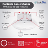 Sonic Alert - Sonic Shaker Portable Alarm Clock, Compact Design with Digital Display - White
