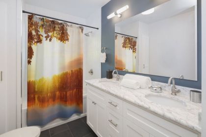 Fabric Shower Curtain, Sunset Lake - Sc33738