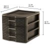 Medium Weave 3 Drawer Unit Plastic, Espresso, Set of 4
