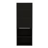 Mila Bathroom Cabinet; Two Interior Shelves; Two External Shelves; Single Door Cabinet -Black