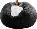 Bag Chair Coverit Was Only A Cover, Not A Full Bean BagChair Cushion, Big Round Soft Fluffy PV Velvet Sofa Bed Cover, Living Room Furniture, Lazy Sofa