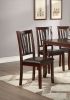 Dining Room Furniture Espresso Color 6pc Set Dining Table 4x Side Chairs and A Bench Solid wood Rubberwood and veneers