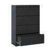 Lateral File Cabinet 4 Drawer, Black Filing Cabinet with Lock, Lockable File Cabinet for Home Office, Locking Metal File Cabinet for Legal/Letter/A4/F