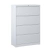 Lateral File Cabinet 4 Drawer, White Filing Cabinet with Lock, Lockable File Cabinet for Home Office, Locking Metal File Cabinet for Legal/Letter/A4/F