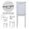Standing Jewelry Armoire with Mirror, 5 Drawers & 8 Necklace Hooks, Jewelry Cabinet Chest with Top Storage Organizer , 2 Side Swing Doors(White)