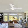 56 In.Intergrated LED Ceiling Fan with White ABS Blade