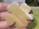 2inches Natural Yellow calcite quartz crystal hand carved Four-leaf clover specimens crystal gifts 1x