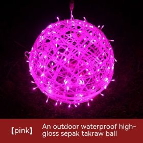LED Vine Bal Light Waterproof Christmas Holiday Decorative String Lights (Option: Pink Shell Pink-40cm Highlight)