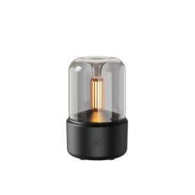 Atmosphere Light Humidifier Candlelight Aroma Diffuser Portable 120ml Electric USB Air Humidifier Cool Mist Maker Fogger 8-12 Hours With LED Night Lig (Option: Black-USB)