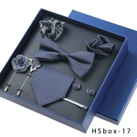 8-piece Gift Box Men's Formal Wear Business Bow Tie Square Scarf Tie Clip (Option: HSbox17)