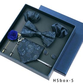 8-piece Gift Box Men's Formal Wear Business Bow Tie Square Scarf Tie Clip (Option: HSbox5)