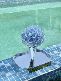 Flower Ice Cream Rose Creative Acrylic Jewelry (Option: Pearlized Blue-24x18x28cm)