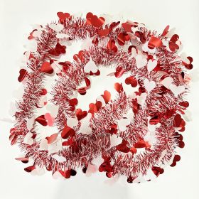 Valentine's Day Color Stripes Love Latte Art Atmosphere Layout (Option: Red White Heart-9CM Wide 2 M Long)
