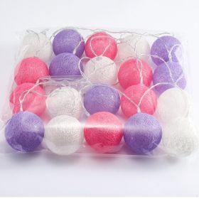 Led Ornamental Festoon Lamp Cotton Ball String Lights (Option: Colorful Red-5 M 20 Lamp Battery Type)