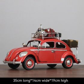 Retro Iron Art Classic Car Model Props Decorative Crafts Decoration Home (Color: Red)