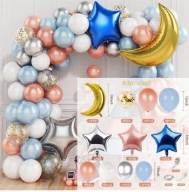 Blue Gender Reveal Theme Arch Balloon Chain Suit (Option: 83pcs Suit)