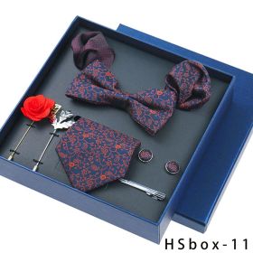 8-piece Gift Box Men's Formal Wear Business Bow Tie Square Scarf Tie Clip (Option: HSbox11)