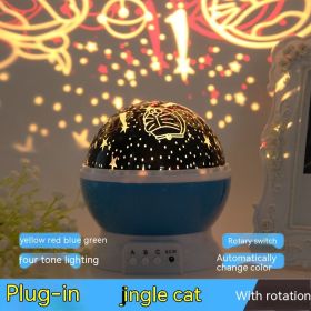 Atmosphere Decorative Lamp Layout Colorful Rotating Stage Light (Option: Jingdang Blue-14cm)