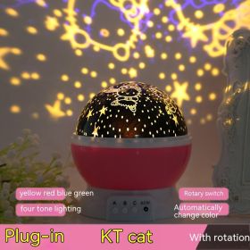 Atmosphere Decorative Lamp Layout Colorful Rotating Stage Light (Option: Hello Kitty Style Pink-14cm)