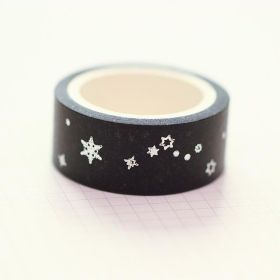 Simple Printing Gold Foil Silver Foil And Paper Adhesive Tape (Option: Silver Star C)