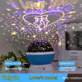 Atmosphere Decorative Lamp Layout Colorful Rotating Stage Light (Option: Lovers Blue-14cm)