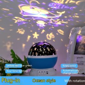 Atmosphere Decorative Lamp Layout Colorful Rotating Stage Light (Option: Ocean Style Blue-14cm)