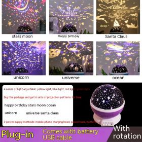 Atmosphere Decorative Lamp Layout Colorful Rotating Stage Light (Option: Purple 6 Sets Of Patterns-14cm)