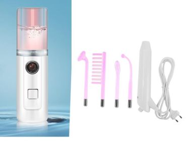 High Frequency Facial Machine Electrode Wand Glass Tube Electrotherapy (Option: Pink set-Purple EU)