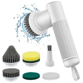 Bathroom Kitchen High Torque Mute Electric Cleaning Brush (Color: White)