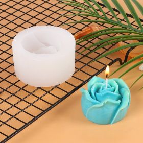 Valentine's Day Diy Lotus Rose Candle Silicone Mold (Option: 2982 White)