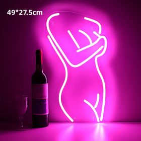 LED Back Neon Light Bar Decoration Background Glowing Acrylic (Option: Style E-Adjustable Brightness-USB)