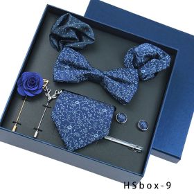 8-piece Gift Box Men's Formal Wear Business Bow Tie Square Scarf Tie Clip (Option: HSbox9)
