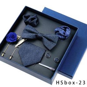 8-piece Gift Box Men's Formal Wear Business Bow Tie Square Scarf Tie Clip (Option: HSbox23)