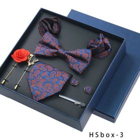 8-piece Gift Box Men's Formal Wear Business Bow Tie Square Scarf Tie Clip (Option: HSbox3)