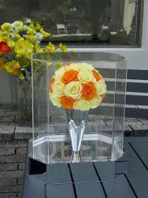 Flower Ice Cream Rose Creative Acrylic Jewelry (Option: Yellow Orange-24x18x28cm)