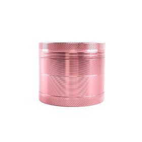 In Stock Aluminum Alloy Smoke Remover Flat Four-layer Metal Grinder (Option: Pink-40MM)
