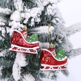 Christmas Decoration Plastic Christmas Stockings Crutch Pendant (Option: Snowmobilepair)
