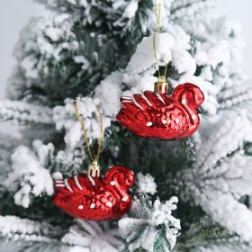 Christmas Decoration Plastic Christmas Stockings Crutch Pendant (Option: Mandarin Duckpair)