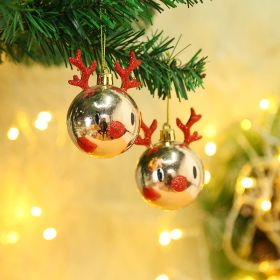 Christmas Decoration Plastic Christmas Stockings Crutch Pendant (Option: Champagne Gold Christmas Deer)