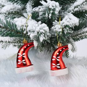 Christmas Decoration Plastic Christmas Stockings Crutch Pendant (Option: Curved Cappair)