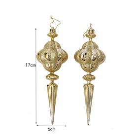 Christmas Decoration Plastic Christmas Stockings Crutch Pendant (Option: Golden Palace Conepair)