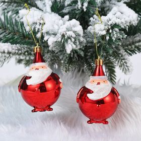 Christmas Decoration Plastic Christmas Stockings Crutch Pendant (Option: Ball Old Manpair)