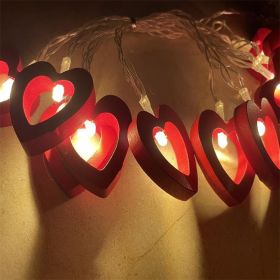 LED Wood Love Heart Lighting Chain String (Option: Red Love-Style 2)