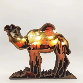 Multi-layer Wooden 3D Forest Animal Wooden Crafts (Option: 14 Plus Light-17 X155x 22cm)