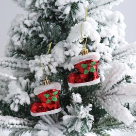 Christmas Decoration Plastic Christmas Stockings Crutch Pendant (Option: Small Bootspair)