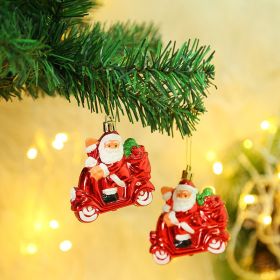 Christmas Decoration Plastic Christmas Stockings Crutch Pendant (Option: Red Cycling ElderlyYes)