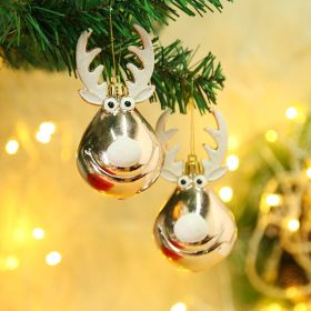 Christmas Decoration Plastic Christmas Stockings Crutch Pendant (Option: Champagne Golden Deer Headpair)