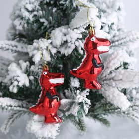Christmas Decoration Plastic Christmas Stockings Crutch Pendant (Option: Dinosaurpair)
