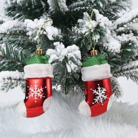 Christmas Decoration Plastic Christmas Stockings Crutch Pendant (Option: Sockspair)