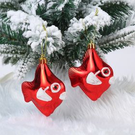 Christmas Decoration Plastic Christmas Stockings Crutch Pendant (Option: Small Fishpair)